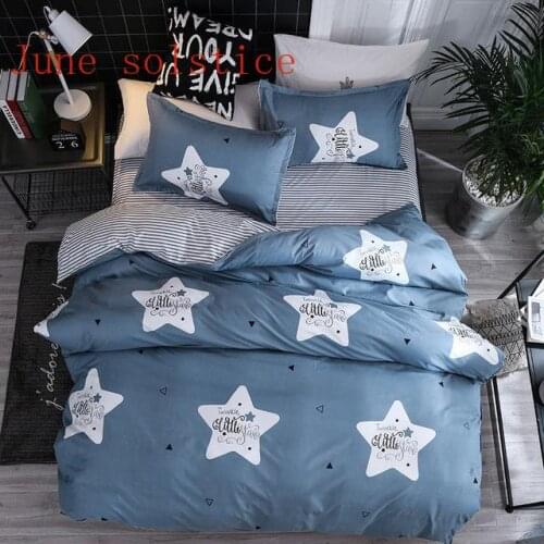 J Starry Night Sky Bedding Set Moon and Star Pattern Gradient Color Duvet Cover Set Bed Sheet Pillowcases Multi Size XD37