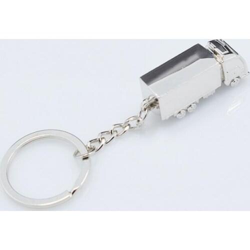 Creative Fashion container truck Metal Keychain Ring Keyring Key Chain Ring Silver Fob Funny Gift Promotion LX1028