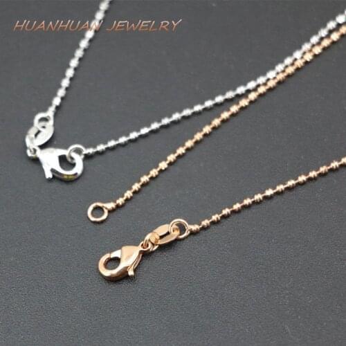 Statement Women Link Chain Necklace Copper Stainless Steel 1mm Link Chains Charms Fitness Diy Party Gifts Jewelry 18inch B3376