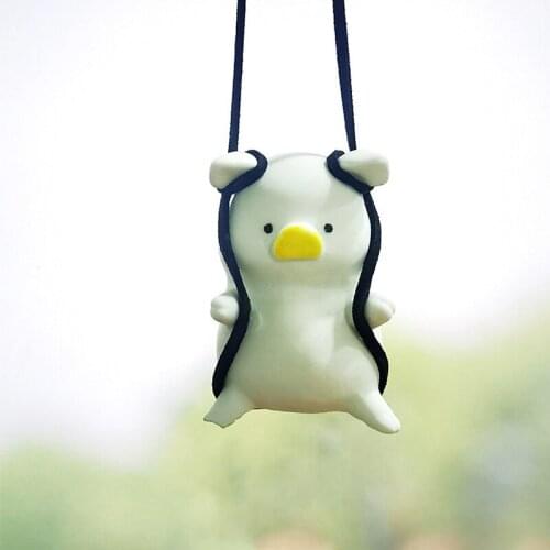 Cartoon Pigger Car Rearview Mirror Pendant Cute Anime Car Accessories Gypsum Car Hanging Ornaments Car Interior Decoration