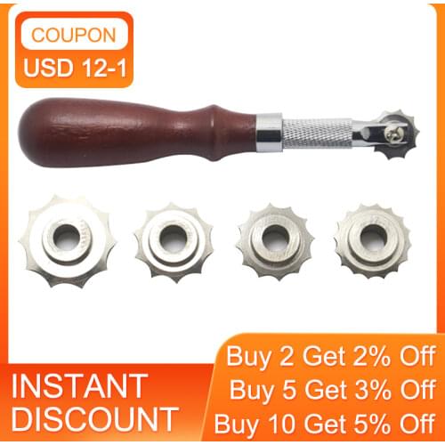 DIY Leather Craft Kit Spacing Tool 3/4/5/6mm Over Stitch Line Marking Wheel Gear Roulette Leathercraft Spacing Sewing Tools