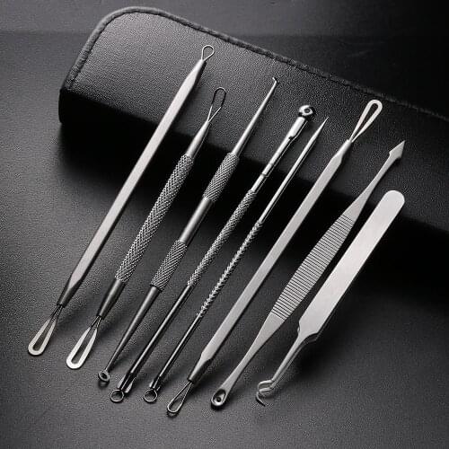 8 PCS /Set Premium Blackhead Needles Comedone Acne Pimple Blemish Treatments Extractor Remover Face Skin Care Tool Kit Hot Sale