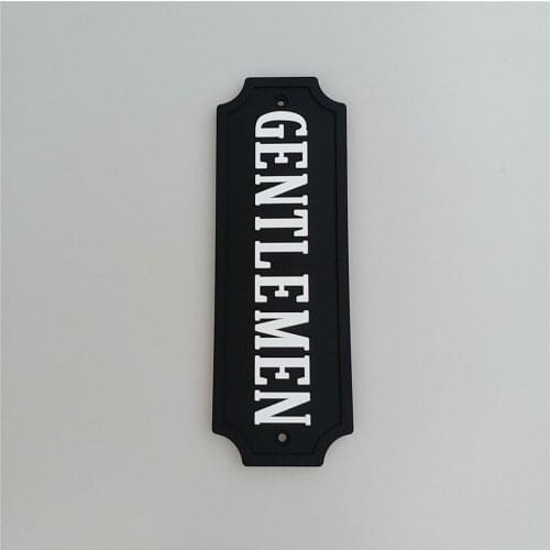 GENTLEMEN Printed Notice Door Plaque Wall Sign Poster for Mens Bathroom