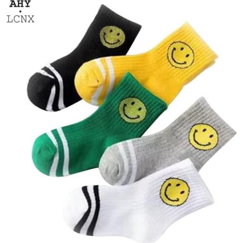 5 Pairs/lot Thread Cotton Autumn Socks For Children Number Embroidery Baby Socks Kids Wholesale Fashion Lot Sock Boy Girl Socks