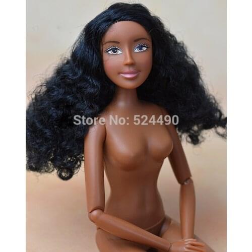 Original Germany Macmillan Black Skin Doll / with 11 Joint Flexible / Africa Doll Black Curly Thick Hair For 1/6 Doll Gift