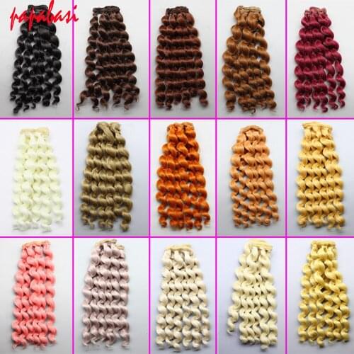 1pcs factory offer wholesales 20*100cm brown cofffe BJD/SD Doll Wigs/hair DIY curly hair wig for 1/3 1/4 bjd doll toys