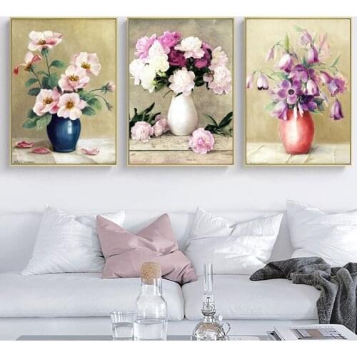 Nordic Style Posters and Prints Modern Floral Woman Abstract Canvas Painting Wall Art Picture for Living Room Home Decoration