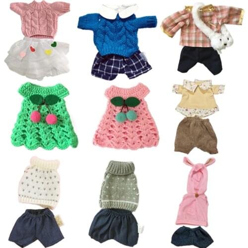 30cm Doll Clothes for Rabbit/Cat/Bear Plush Toys Soft Suit Sweater Clothes Accessories for 1/6 BJD Dolls Baby Girls Gifts