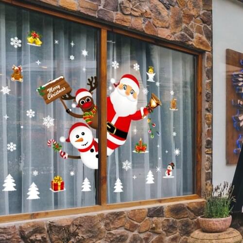 FENGRISE Wall Window Christmas Stickers Christmas Decoration For Home 2020 Merry Christmas Ornaments Xmas Happy New Year 2021