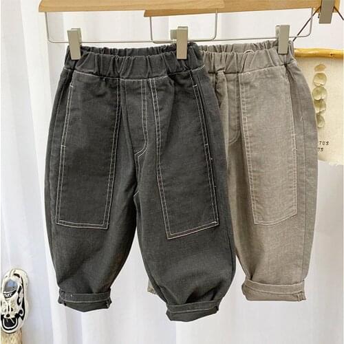 Loose Pants Childrens Clothing for Girls 6 Years Baby Boy Pants Trousers Jeans for Children Brown Pants on Boy Baby Boy Pants