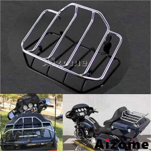 Chrome Steel Motorcycle Tour Pak Luggage Top Rack For Harley Touring Road King Street Glide Chopped Razor Tour Pak Luggage Rack