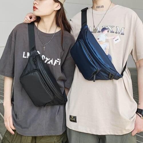 Men Hip Fanny Pack Chest Bags 2021 Casual Travel Bag Nylon Solid Color Phone Pouch Crossbody Pouch Unisex Belt Waist Pack
