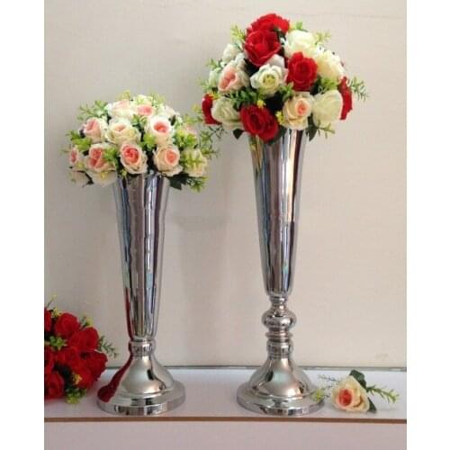 50cm 60cm tall vases wedding flower vase centerpieces large mouth shape vase metal for home wedding decoration centerpiece