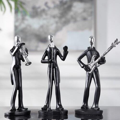 Vintage Black Figurines Miniatures Craft Art Creative Handmade Resin Figurines Miniatures Simple Adornos Home Accessories DG50FM