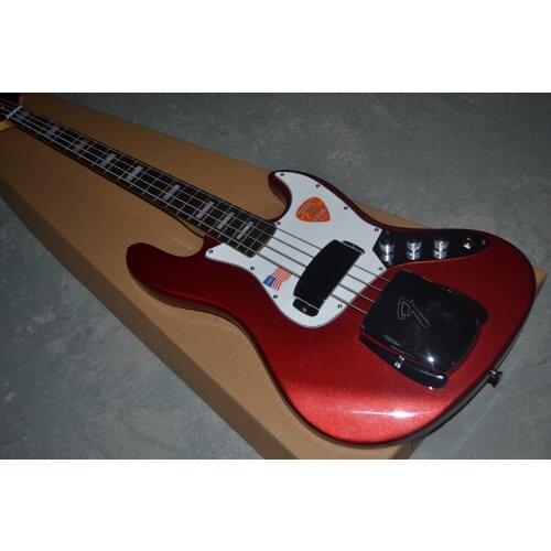 Top quality heritage classic metal red 4 string bass guitar electric bass rose wood fingerboard free shipping