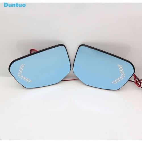 Blue Wing Mirror Glass With Base-Heated Car Angle Wide Glare Proof Mirror LED Turn Signal Lamp For Honda Civic 2016-2020