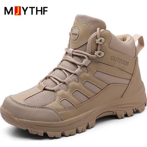 Plus Size 49 Outdoor Desert Boots Men Military Boots Combat Boots Hiking Shoes Autumn Winter Boots Male Shoes Adult Footwear
