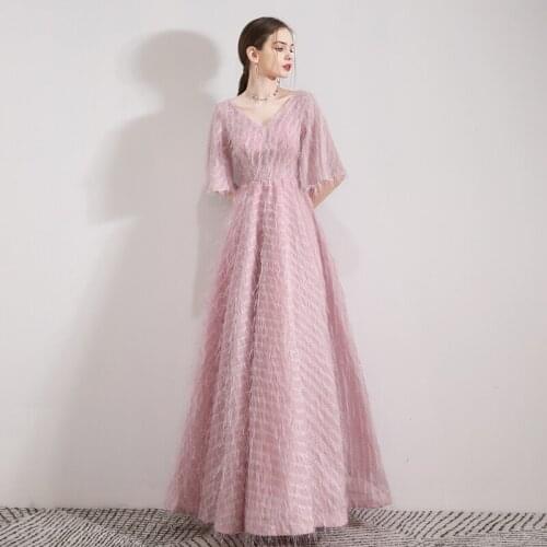 Evening dress Female Long 2019 Party Prom Dress Banquet formal dresses evening gown A line evening gown