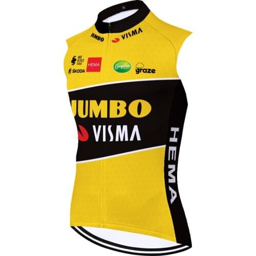 2021 sleeveless Jumbo visma cycling vest bicycle Racing ropa ciclismo hombre verano quick dry cycling shirt