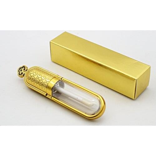 1pcs golden plastic crown lip gloss empty tube cosmetic lipgloss stick container with packing carton