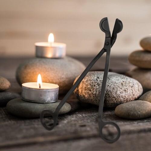 18cm Stainless Steel Candle Wick Trimmer Oil Lamp Trim scissor Cutter Snuffer Tool Hook Clipper