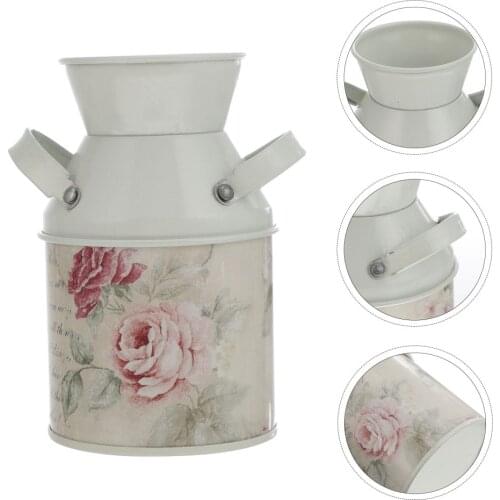 2pcs Vintage Flower Vase Decorative Flower Holder with Handle Garden Decor