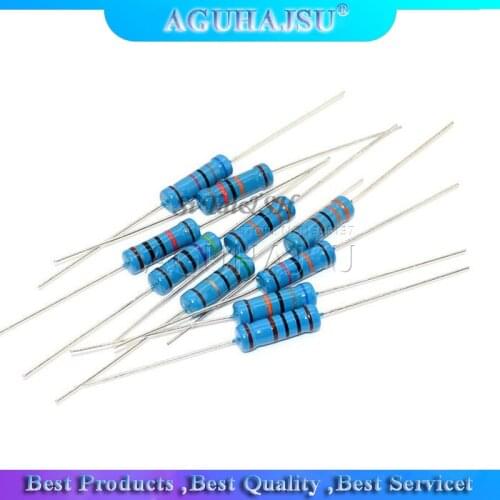20pcs 2W Metal film resistor 1% 1R ~ 1M 2.2R 4.7R 10R 22R 47R 100R 220R 470R 1K 10K 100K 2.2 4.7 10 22 47 100 220 470 ohm