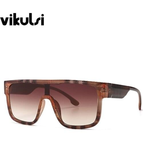 2020 Luxury Brand Lattice Sunglasses Elegant Women Retro Square Shades Flat Top Men Sun Glasses Brown oculos UV400