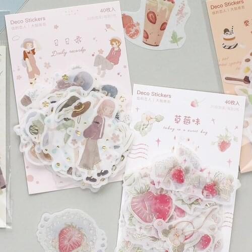 40 Pcs/Lot golden strawberry Vintage sculpture decoration paper sticker package DIY diary decoration sticker album scrapbooking