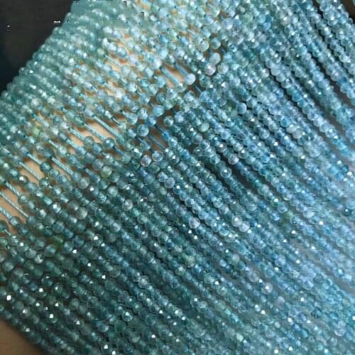 Loose beads Apatite sky blue roundel faceted 2*3mm 14inch for DIY jewelry making FPPJ wholesale nature