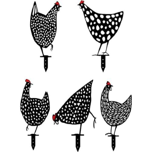 5pcs Chicken Yard Art Gardening Ornaments Chicken Family Garden Statue Backyard Lawn Stakes Chicken Yard Art Dropshipping
