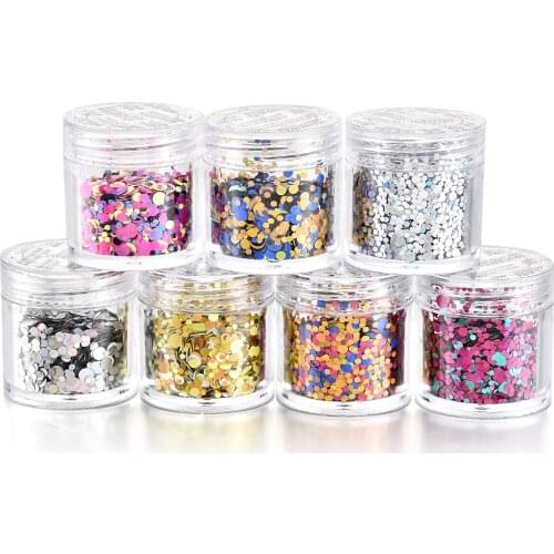 DIY Nail Patch Material 10ML Canned 3D Nail Decorations Mixed Small Round Piece Nail Art Design Colorful Sequin Jewelry 2021 New