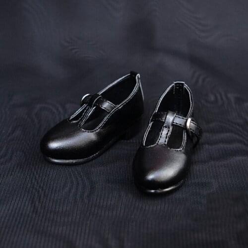N01-X069 children handmade toy 1/3 1/4 Doll Accessories BJD/SD doll shoes simple Bow black color 1 pair