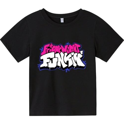 Cartoon Music Games T-shirts Boys Friday Night Funkin T Shirt Kawaii Anime Graphic Tees Harajuku Boys And Girls Short Sleeves