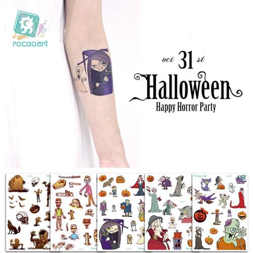 Hot Halloween Festival Tattoo Designs Body Art decals For Halloween Paint Skull Zombie Temporary Fake Body Tattoo Stickers