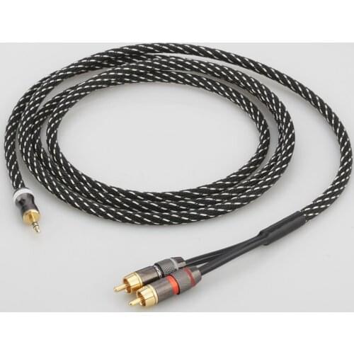 Hifi Canare 3.5mm to 2RCA Audio Auxiliary Adapter Stereo 3.5 mm Splitter Cable AUX RCA Y Cord for Smartphone Speakers Tablet