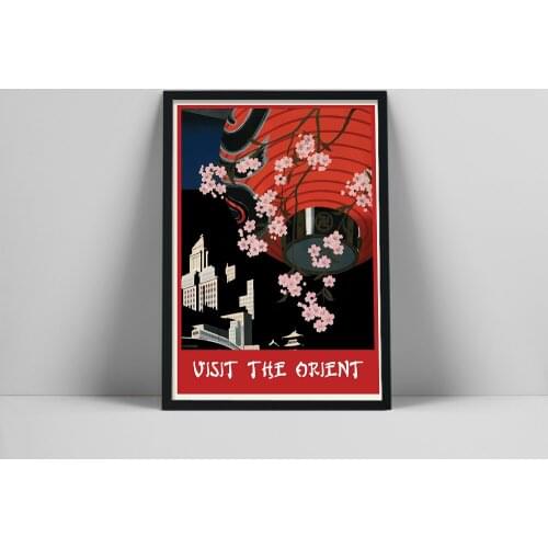 Canvas Painting Visit the Orient Japan Tokyo Travel City Poster and Prints Vintage Wall Art Pictures for Living Room Home Decor