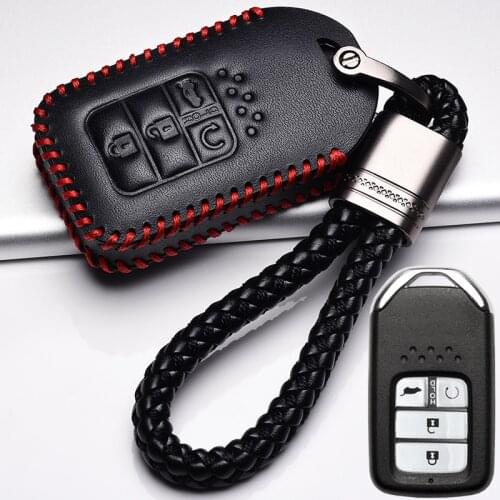 Leather Key cover Car Flip Key Case Suitable For Honda Civic CR-V HR-V Accord Jade Crider Odyssey 2015- 2018 Remote Protector