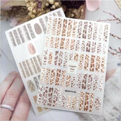 Fashion High Quality New Arrival Dry Nail Stickers Leopard Hot Selling Nail Art Nail Polish Nail Decoration