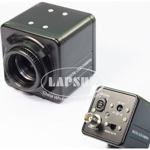 800 TVL 1/3" CCD Digital Industry Microscope Camera Set CS & C-Mount Lens Support BNC AV Color Video Output F SMD PCB Soldering