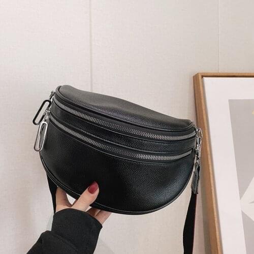 Slant bag retro PU leather chest bag women 2021 new fashion fashion one-shoulder bag net red wide shoulder strap saddle bag