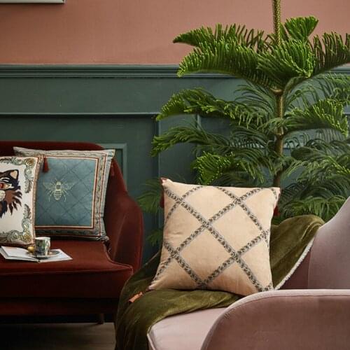 DUNXDECO Cushion Cover Decorative Pillow Case Artistic Vintage Luxury Animal Geometric Print Velvet Sofa Chair Bedding Coussin