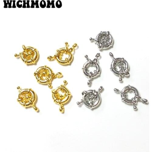 New 10pieces/bag 11mm13mm Gold Round Clavicle Necklace Clasp DIY Jewelry Accessories Free Shipping