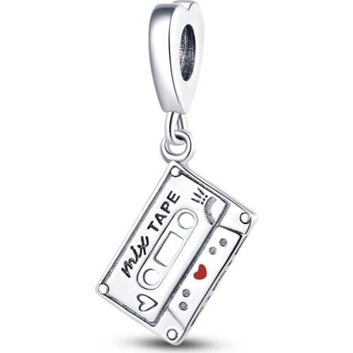 S925 Sterling Silver 2021New Nostalgic Cassette Charm Fit Original 3mm Bracelet&Bangle For Women Birthday Fashion Jewelry Gift