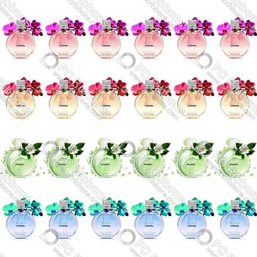 New design perfume bottle printed grosgrain ribbon fold over elastic printing ribbons DIY hair accessories band 50 yards