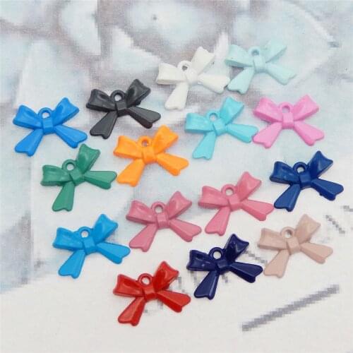 GraceAngie Mixed Color 30pcs/pack Zinc Alloy Bow Pendant Jewelry Accessories Childrens Girl Decorations Craft For Daughter