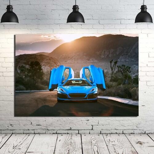 Rimac C Two Supercar Canvas Painting Nordic Style Wall Art Canvas Poster Home Decor Wall Pictures Print For Living Room