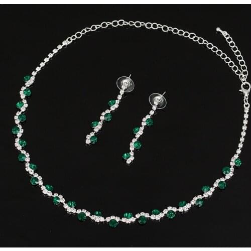 Sumptuous Bridal Wedding Prom Jewelry Crystal Rhinestone Diamante Necklace & Earring Set N213