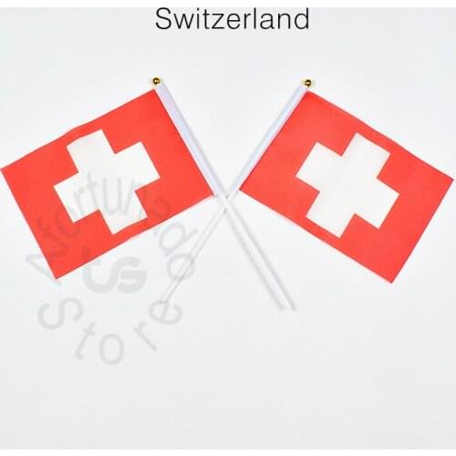 Switzerland 14*21cm 10pieces flags Banner Hand waving Flag National Flag for meet,Parade,party.Hanging,decoration