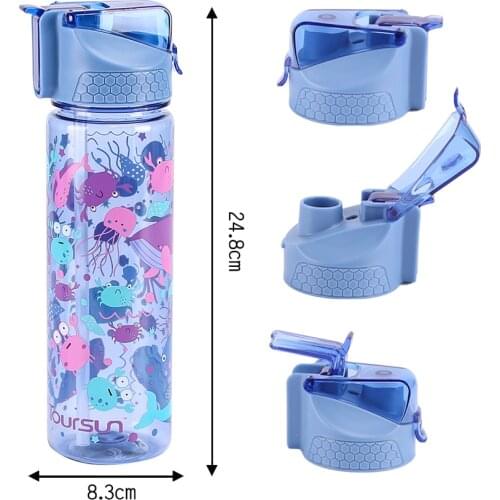 Toursun 650ml multiuse plastic tritan sport water bottle with straw